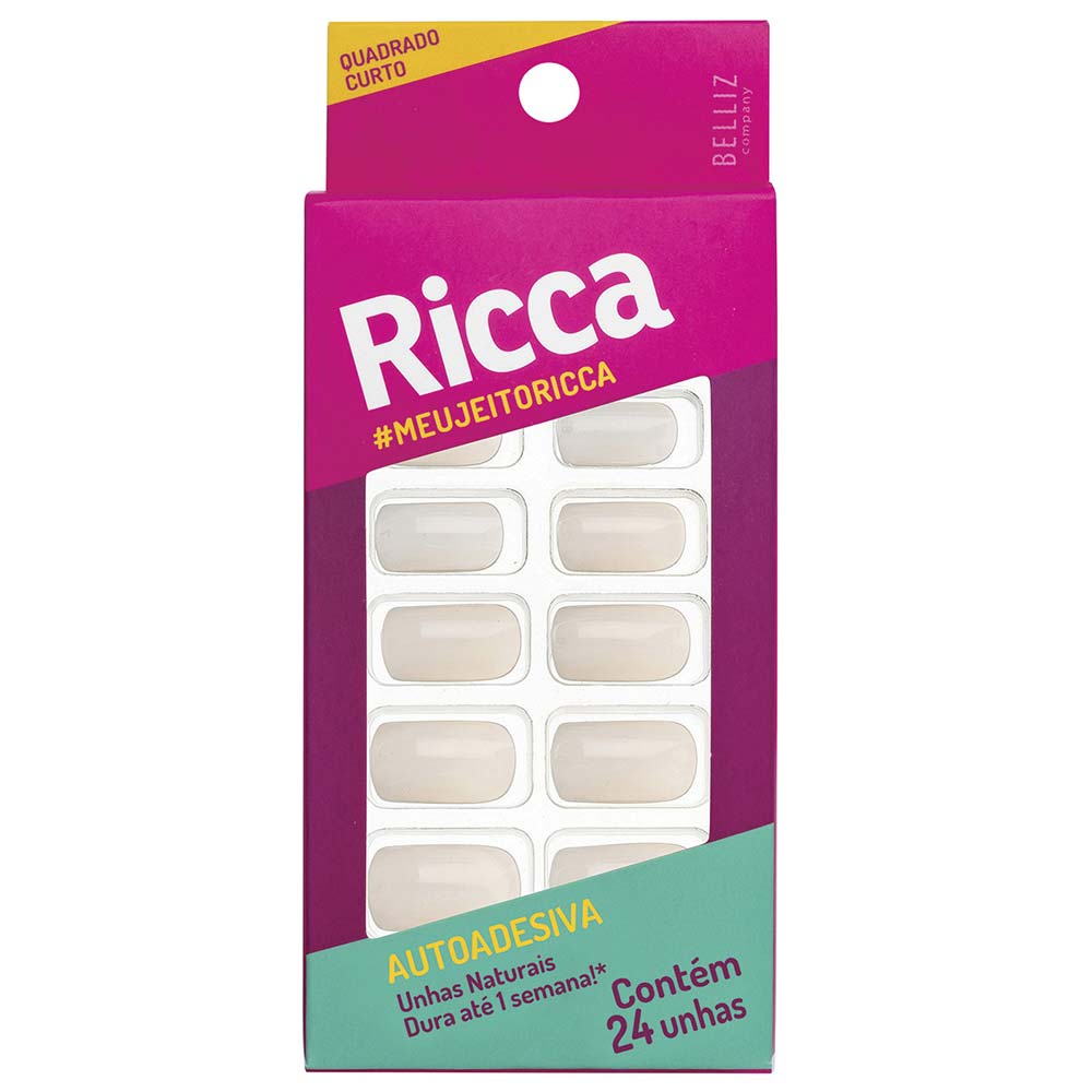 nhas Postiças Ricca - Autoadesivas Naturais