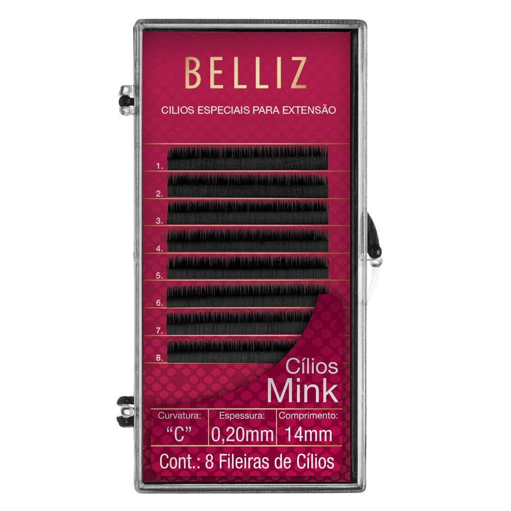 Cílios para Alongamento Belliz - Mink C 020