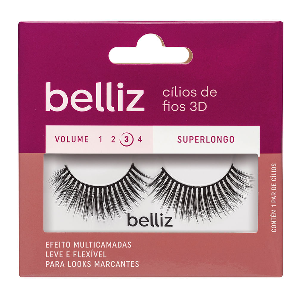 Cílios Postiços Belliz 3D - 214 1 par