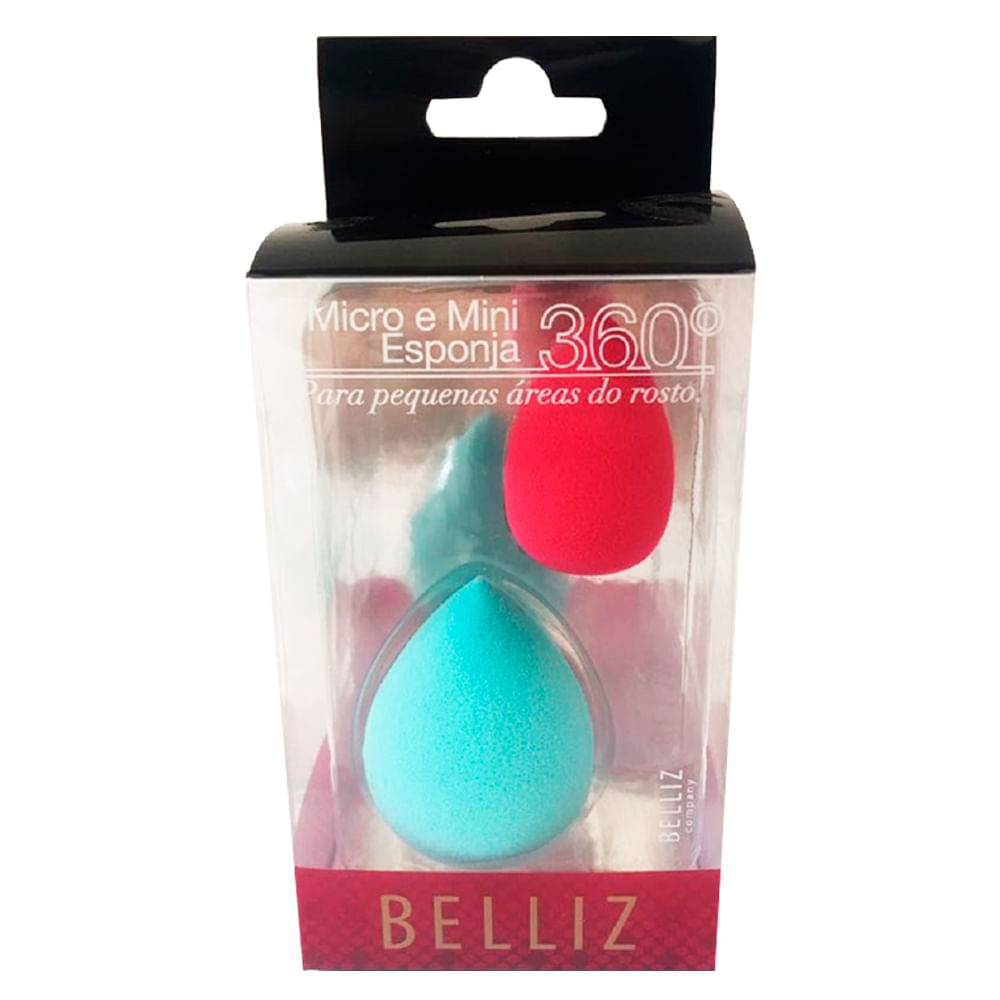 Esponja para Maquiagem Belliz - 360º Micro e Mini 2 Un
