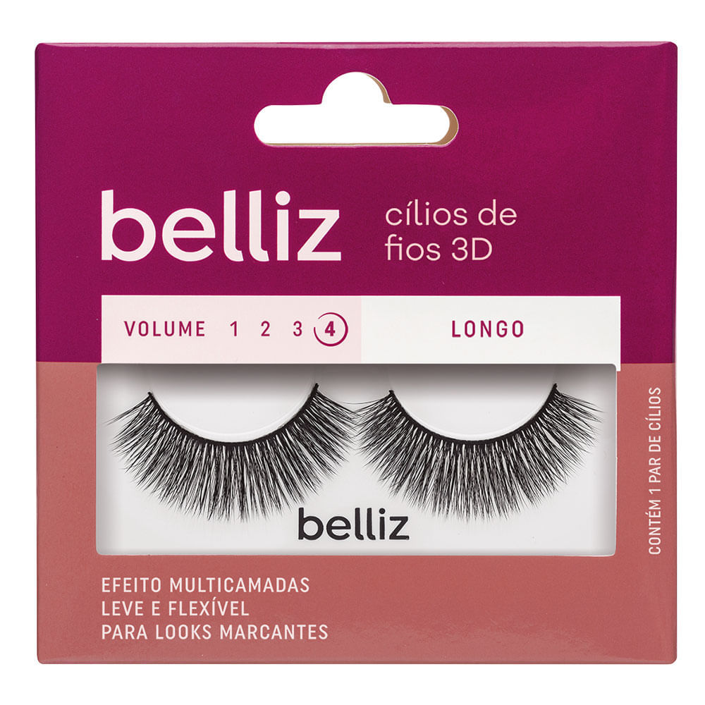 Cílios Postiços Belliz 3D - 204 1 par