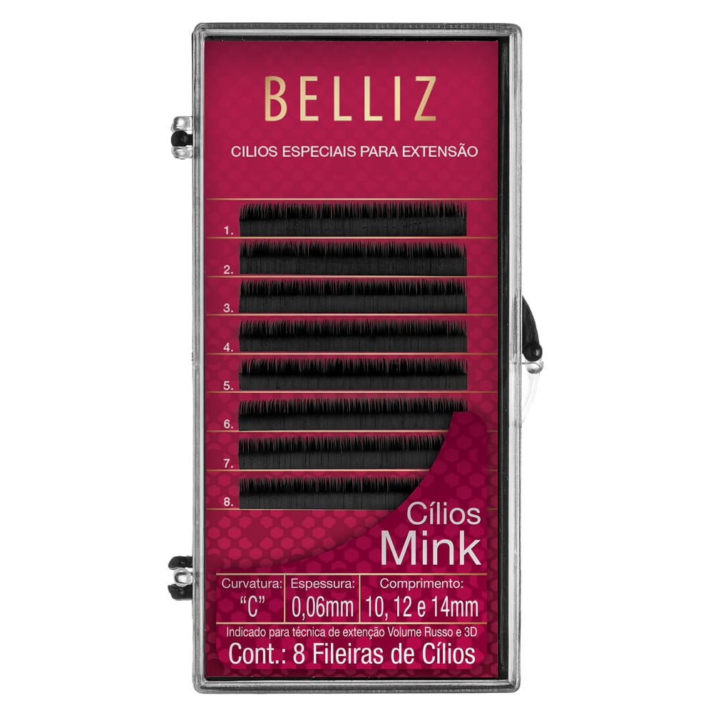 Cílios Para Alongamento Belliz - Mink C 006 Mix