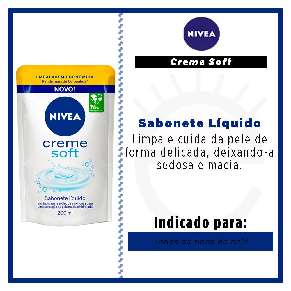 Sabonete Líquido NIVEA Creme Soft Refil 200ml