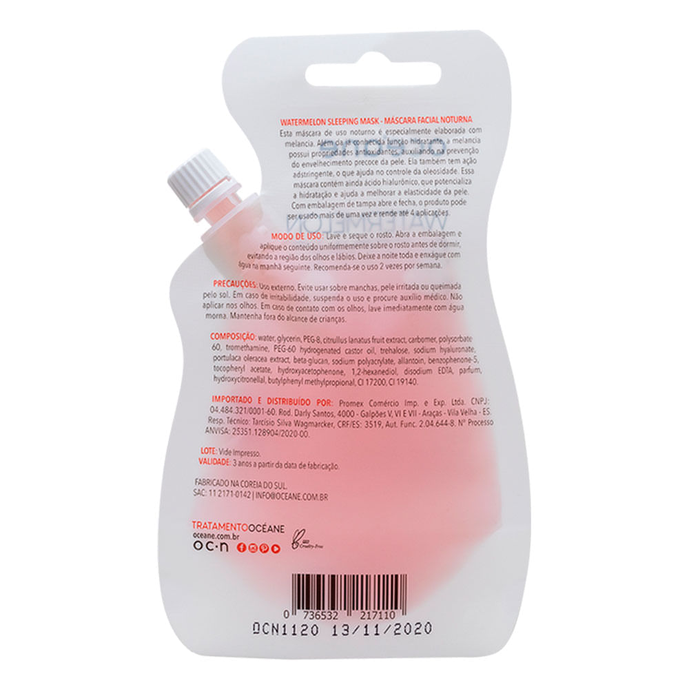 Máscara Facia Noturna Océane Melancia 35ml