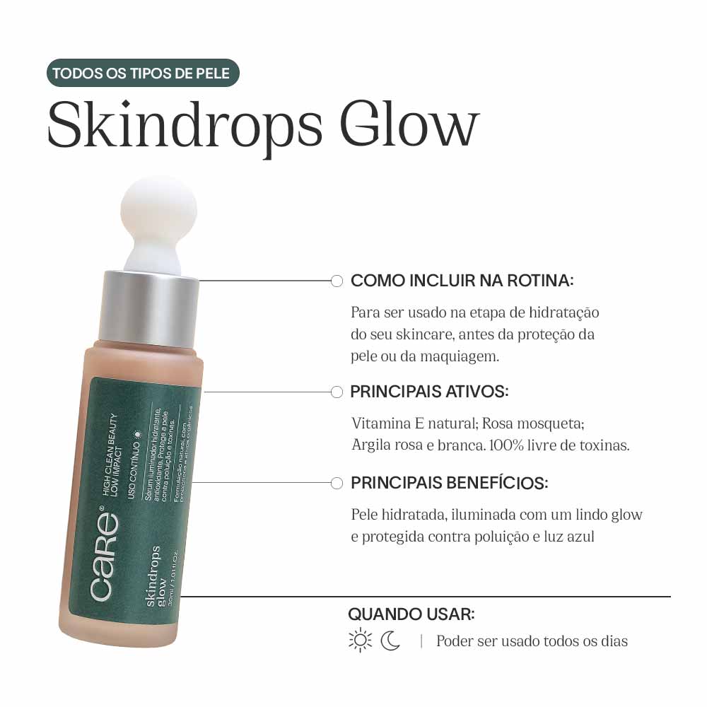 Sérum Hidratante Facial Care Natural Skindrops Glow 30ml