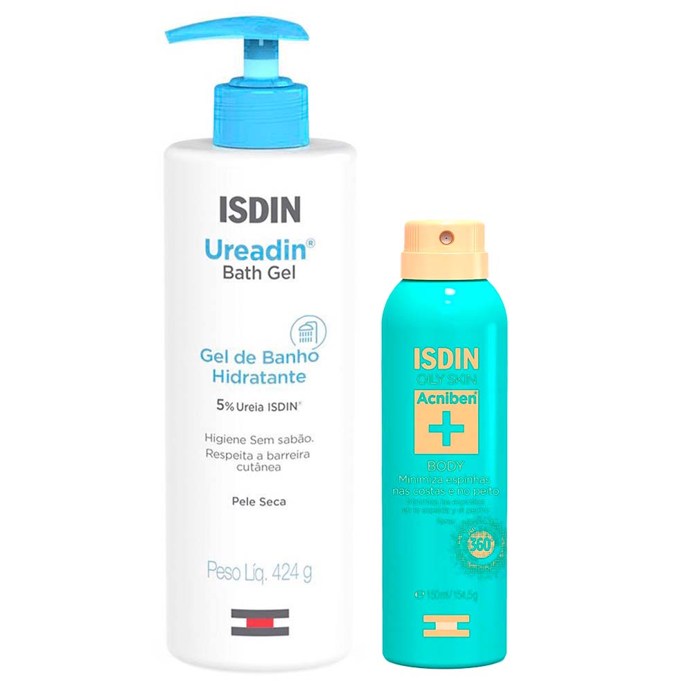 Isdin Kit Gel de Banho Ureadin + Spray Corporal Antiacne Acniben