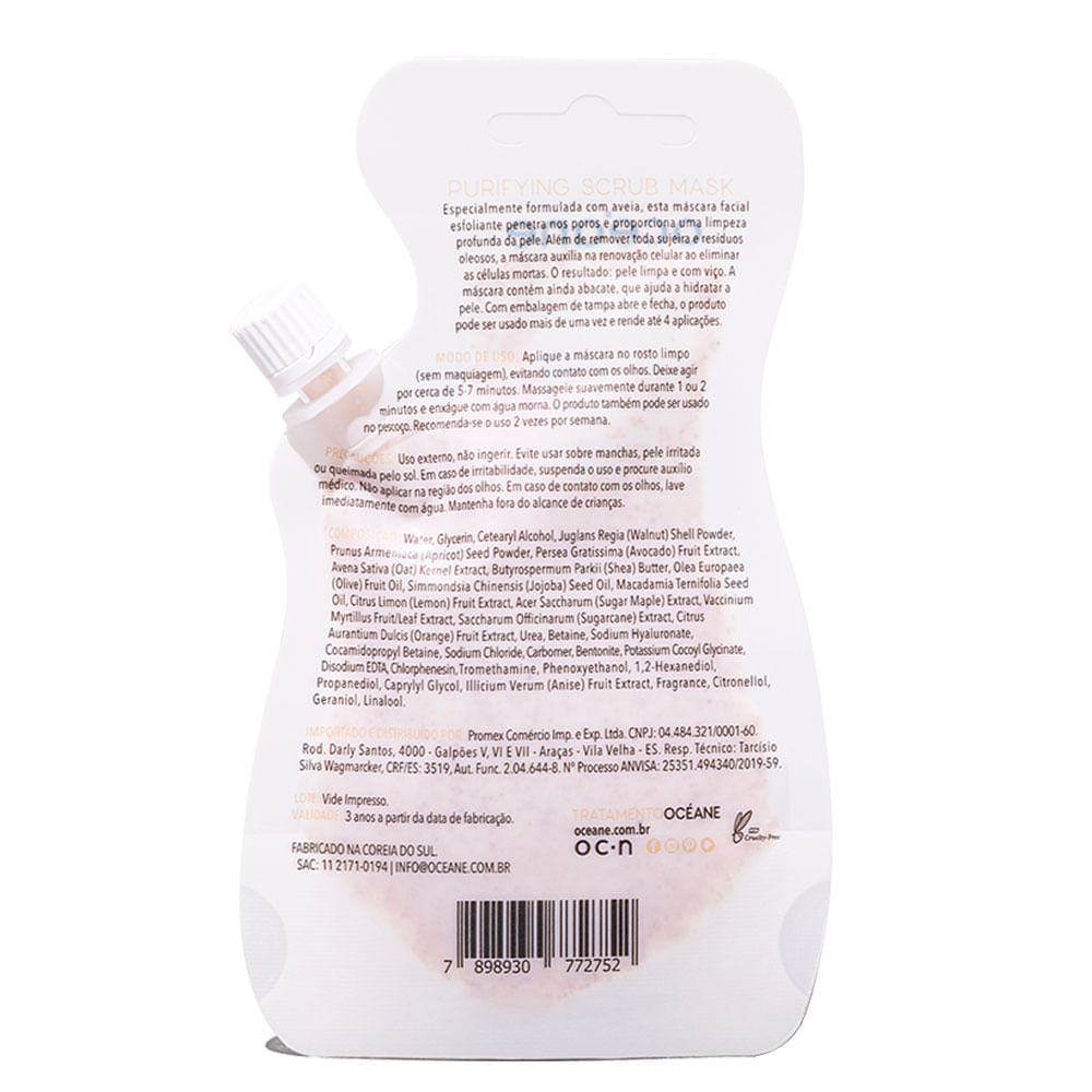 Máscara Facial Esfoliante Océane Purifyng Scrub Mask 35ml
