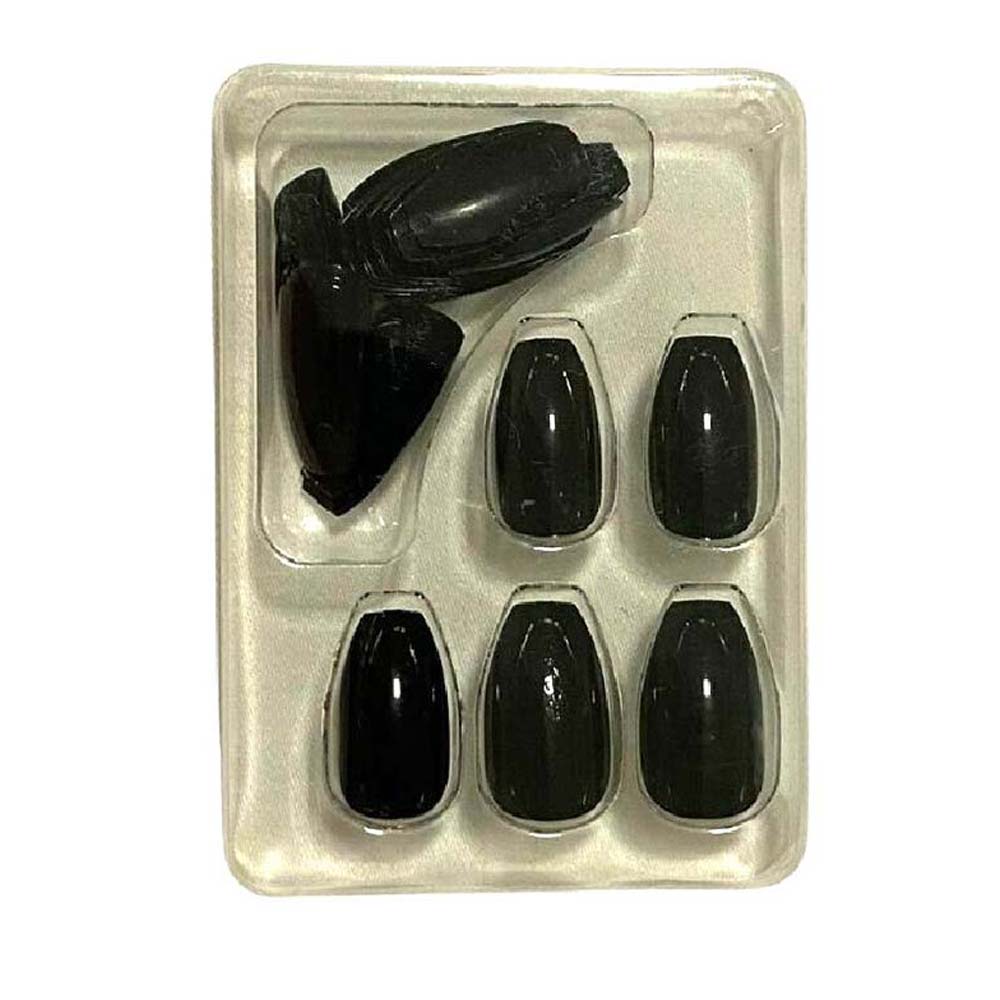 Unhas Postiças Macrilan Estilo Bailarina Preto  UP408