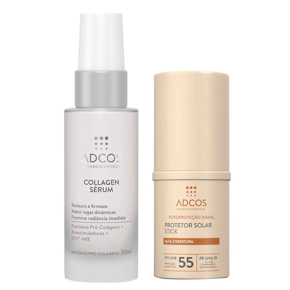 Adcos Dermocosméticos Kit Sérum Facial + Protetor Solar Stick Com Cor Nude