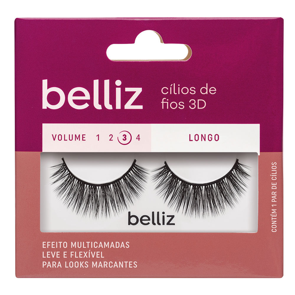 Cílios Postiços Belliz 3D - 211 1 par