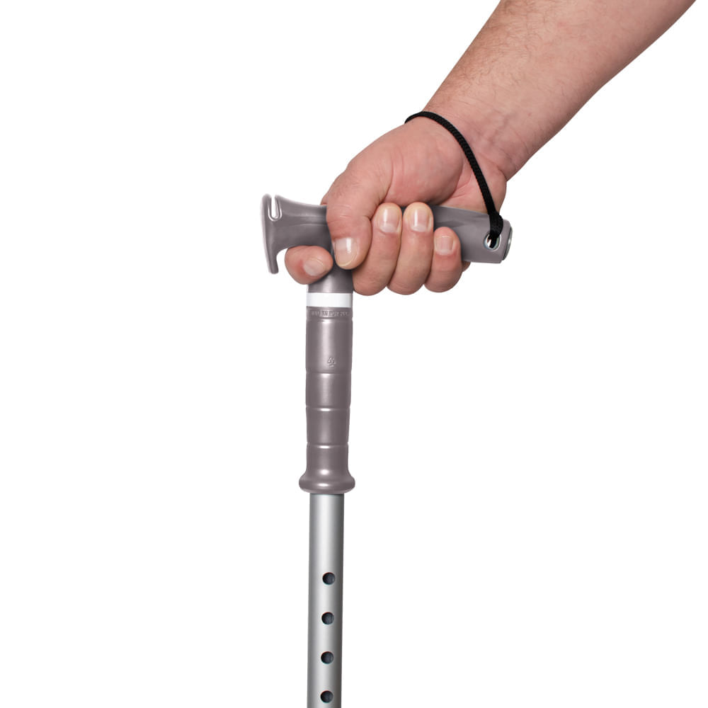 Bengala Tipo T Com Apoio Marrom Único Marrom_médio