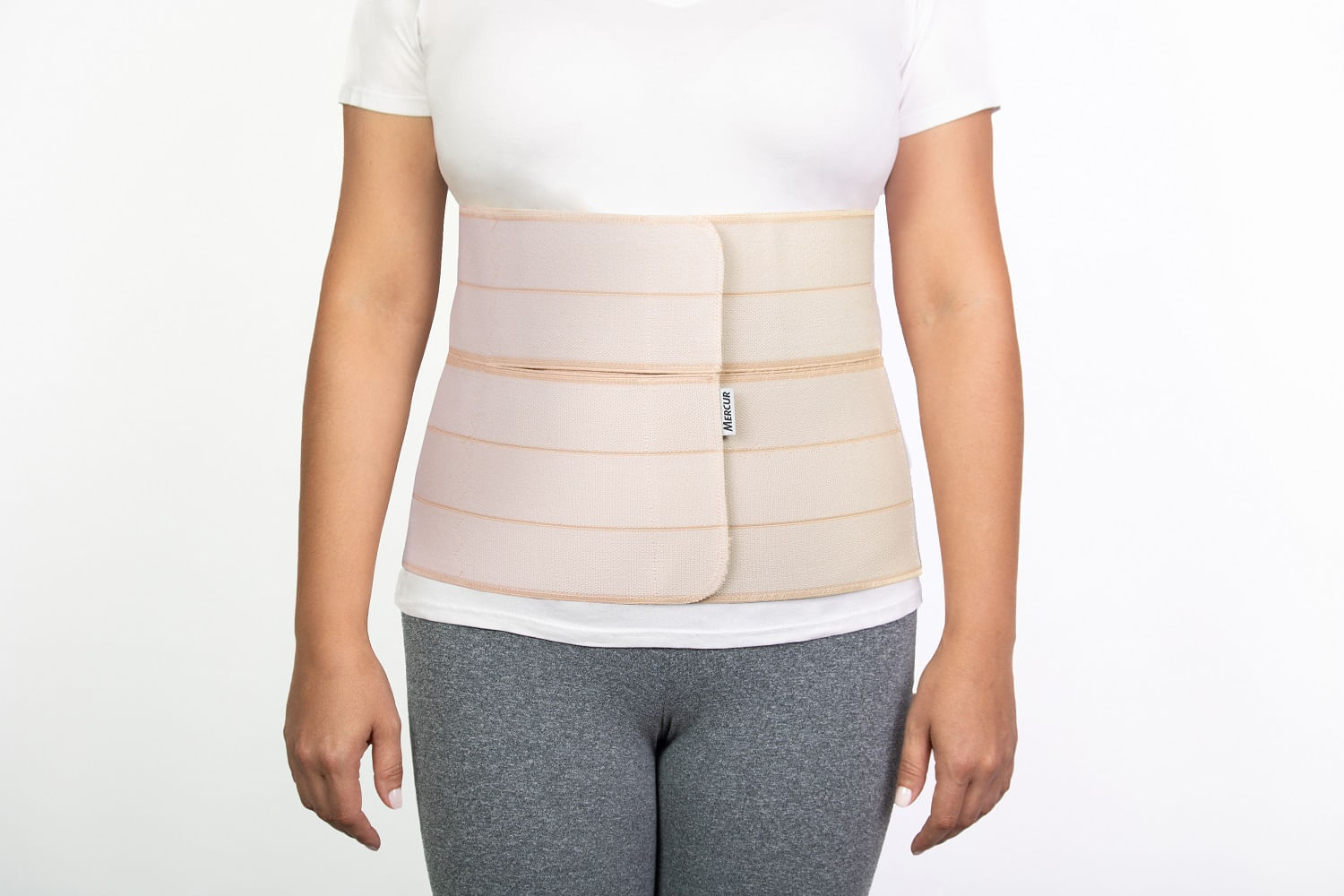 Cinta Abdominal com Fechamento Duplo P P faixa-abdominal-elástica-bege