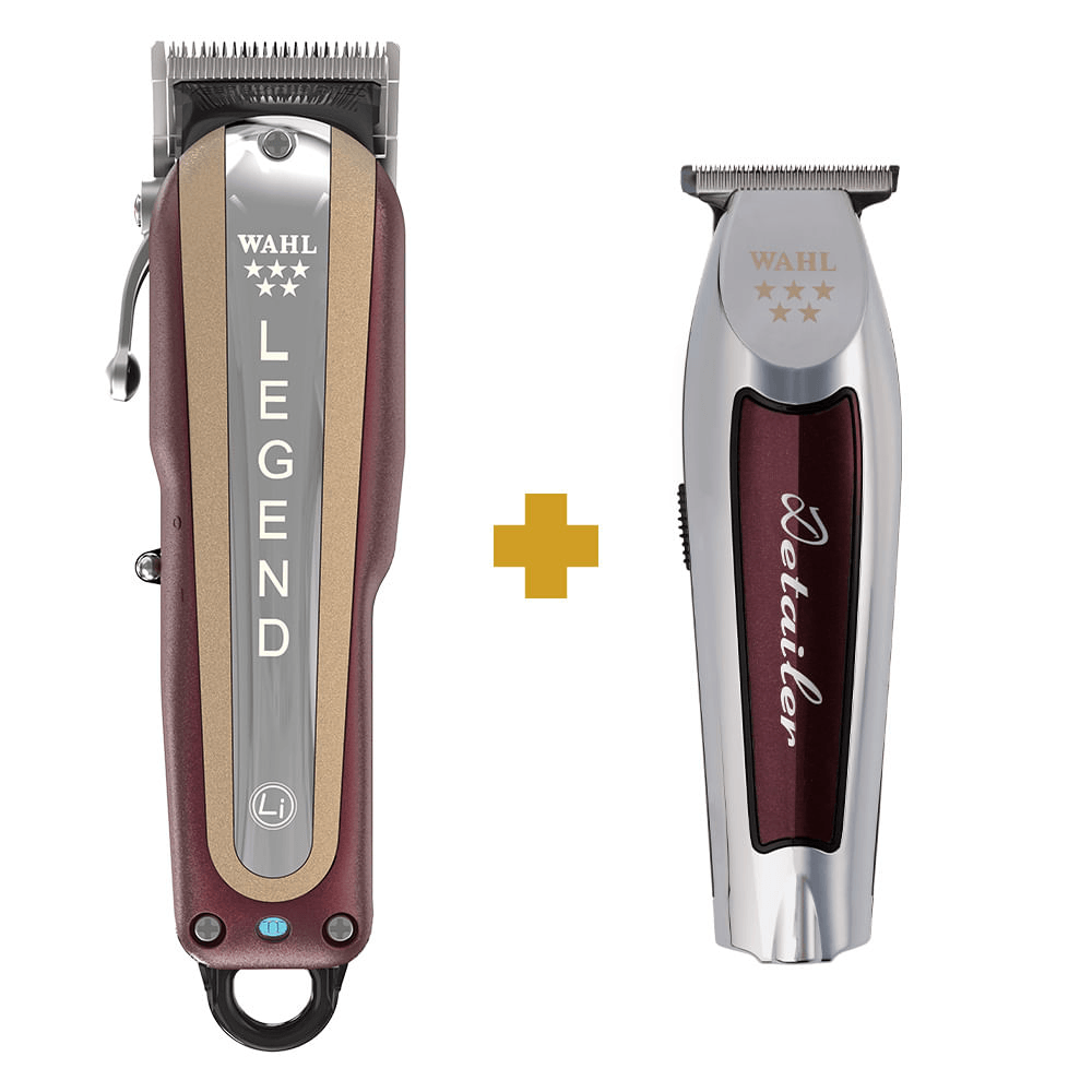 Kit Máquina de Cortar Cabelo Wahl Legend cordless + Máquina de Acabamento Wahl Detailer Cordless Li BivoltDetailer Cordless
