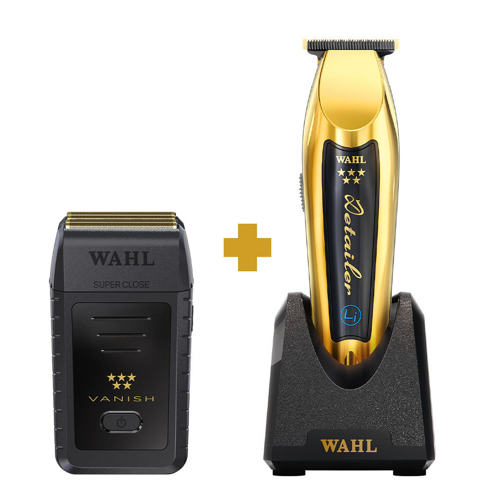 Kit Máquina de Acabamento Wahl Detailer Cordless LI Gold Bivolt  Máquina de Acabamento e Finalização Wahl Vanish Bivolt