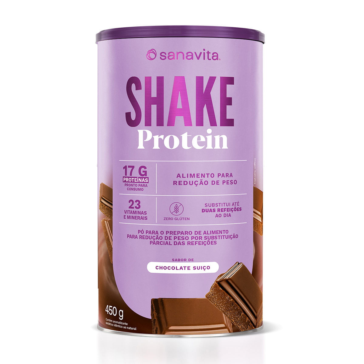Shake Protein Chocolate Sanavita 23 Vitaminas E Minerais Calorias Reduzidas 450G