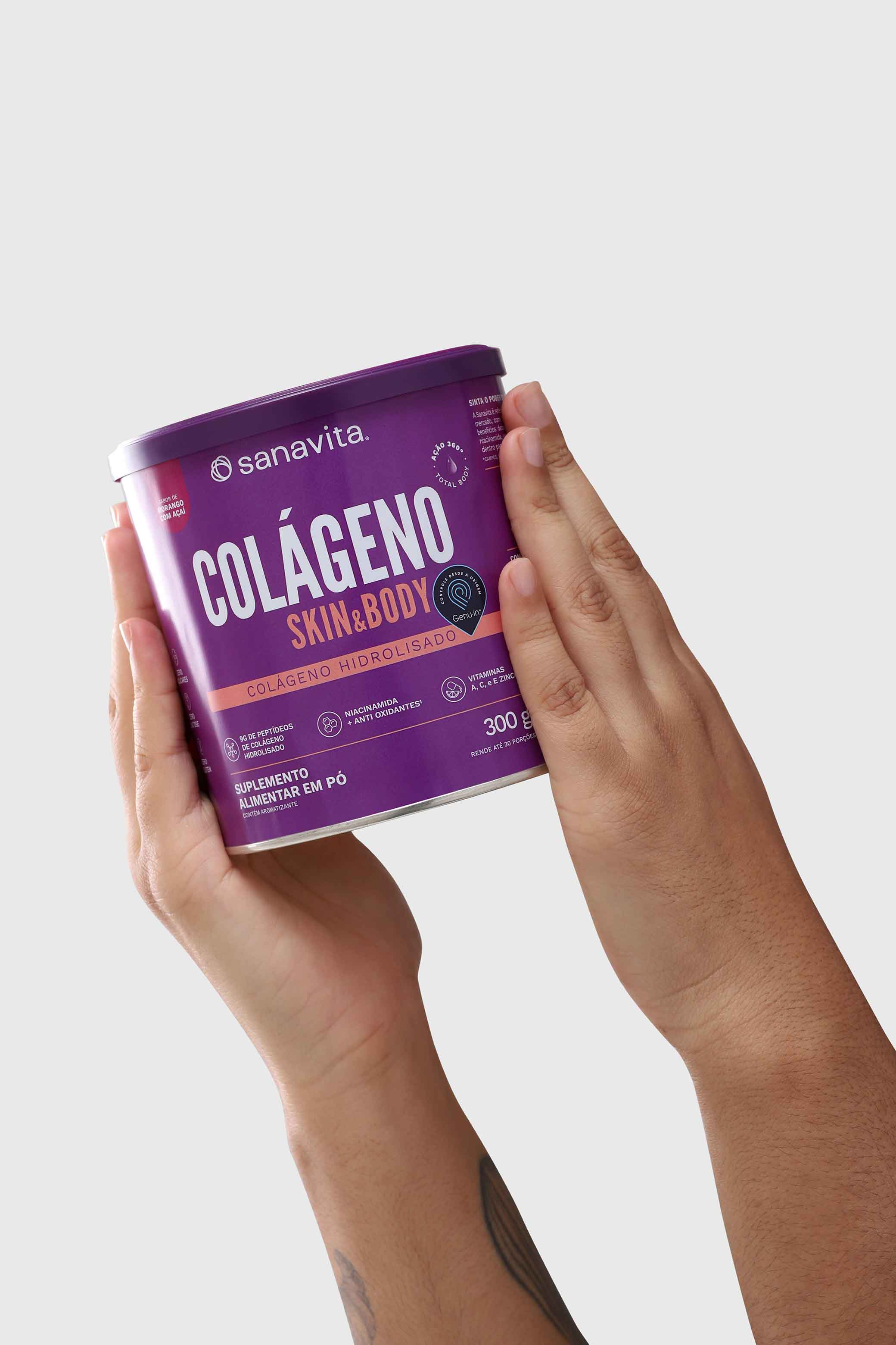 Colágeno Skin Sanavita Morango com açaí 300g