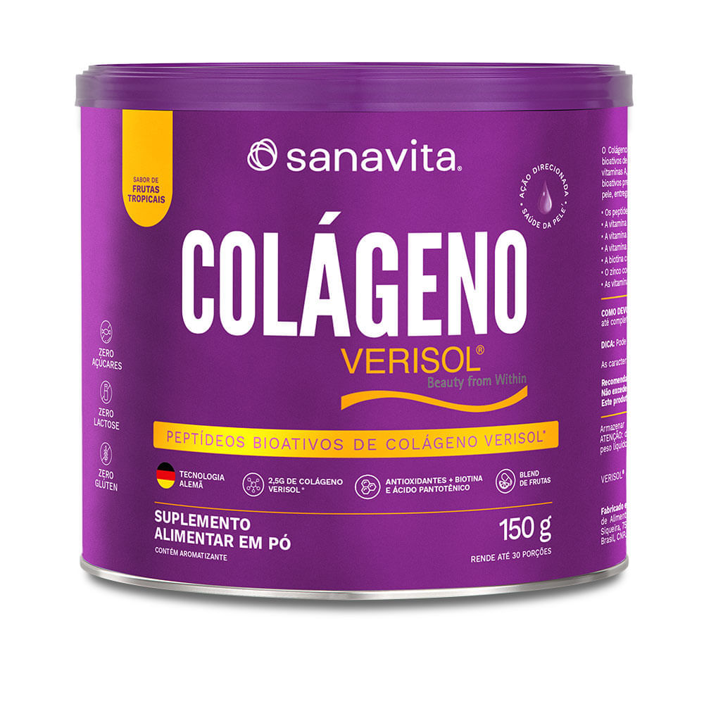 Suplemento de Colágeno Verisol® Frutas Tropicais Sanavita 150g