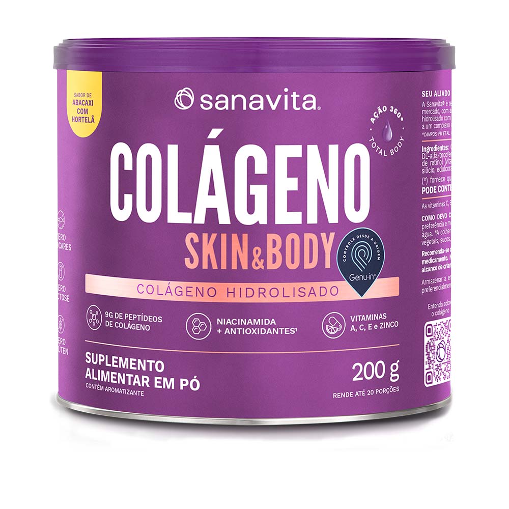 Colágeno Skin Sanavita Abacaxi com Hortelã 200g