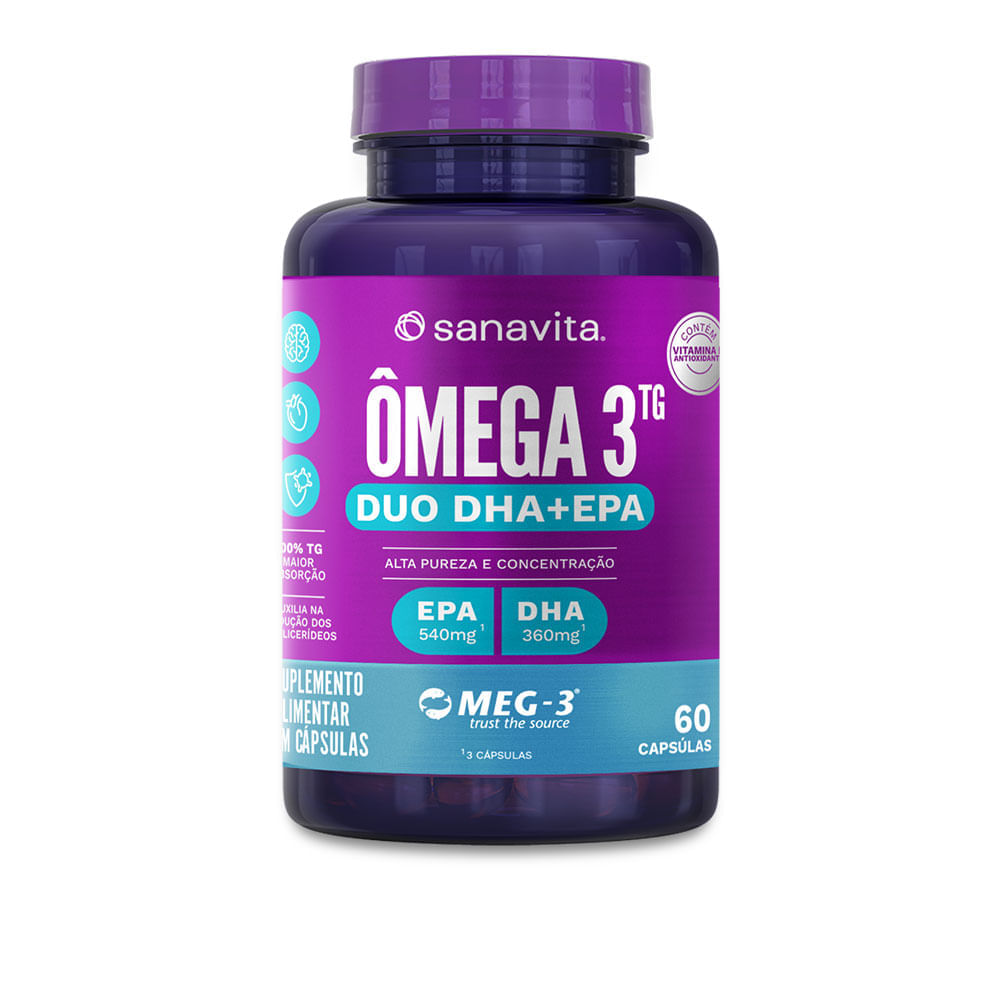 Ômega 3ᵀᴳ Duo 60 cápsulas