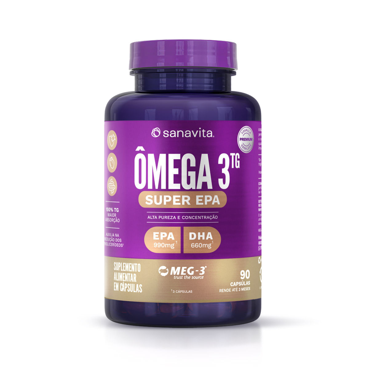 Ômega 3Tg Super Epa Sanavita 90 Cápsulas