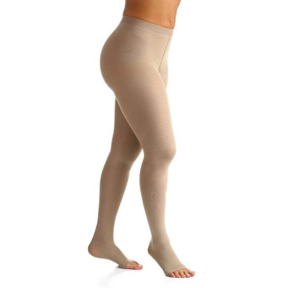 Meia Calça Elástica Select Comfort Premium Compressão 2030mmHg Natural Sigvaris 862 G3 Aberta