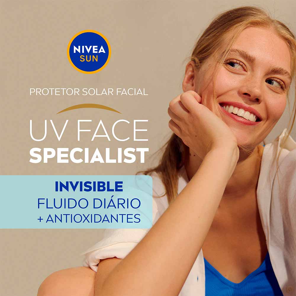 Protetor Solar Facial NIVEA Sun UV Face Specialist Invisible Fluido Diário FPS 70
