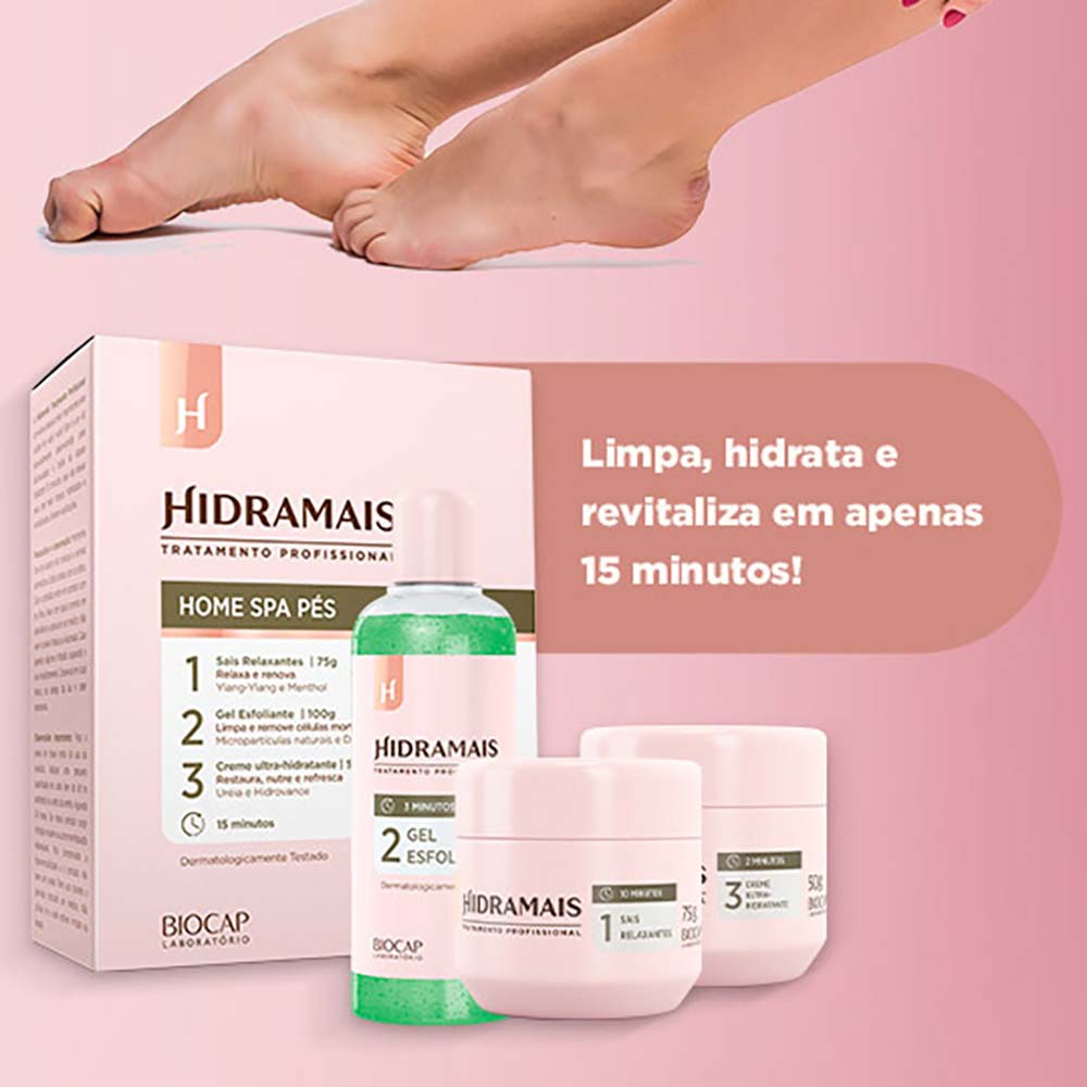 Hidramais Home SPA Pés Kit - Sais + Esfoliante + Creme