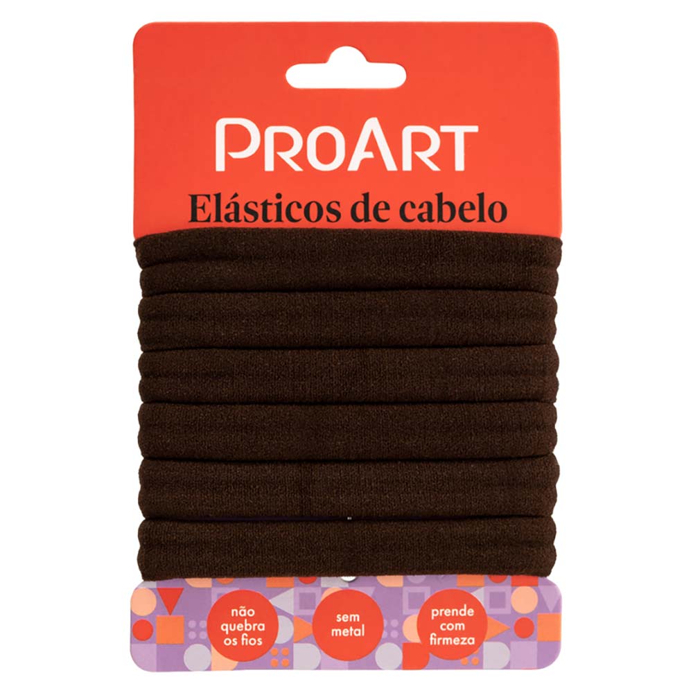 Elásticos de Cabelo Sem Metal Proart Classico Marrom