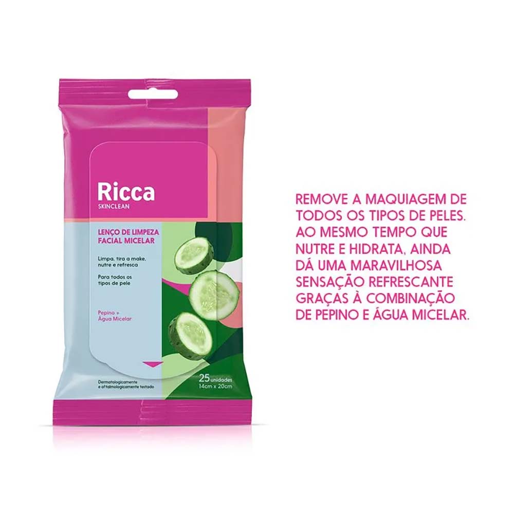 Lenço de Limpeza Facial Ricca Pepinow