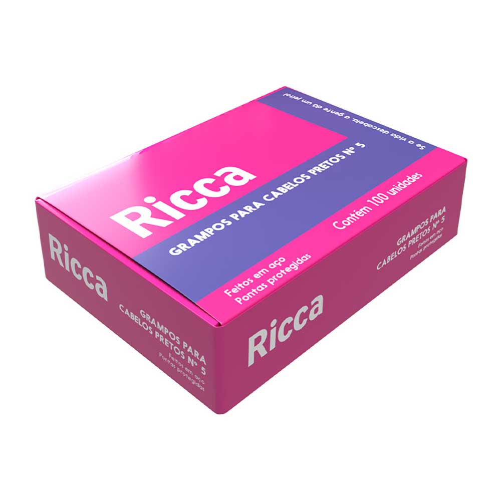 Grampo Para Cabelo Ricca Nº5 Preto