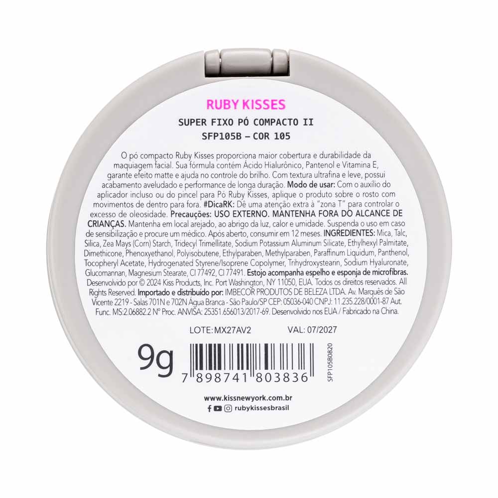 Pó Compacto Ruby Kisses - Super Fixo
