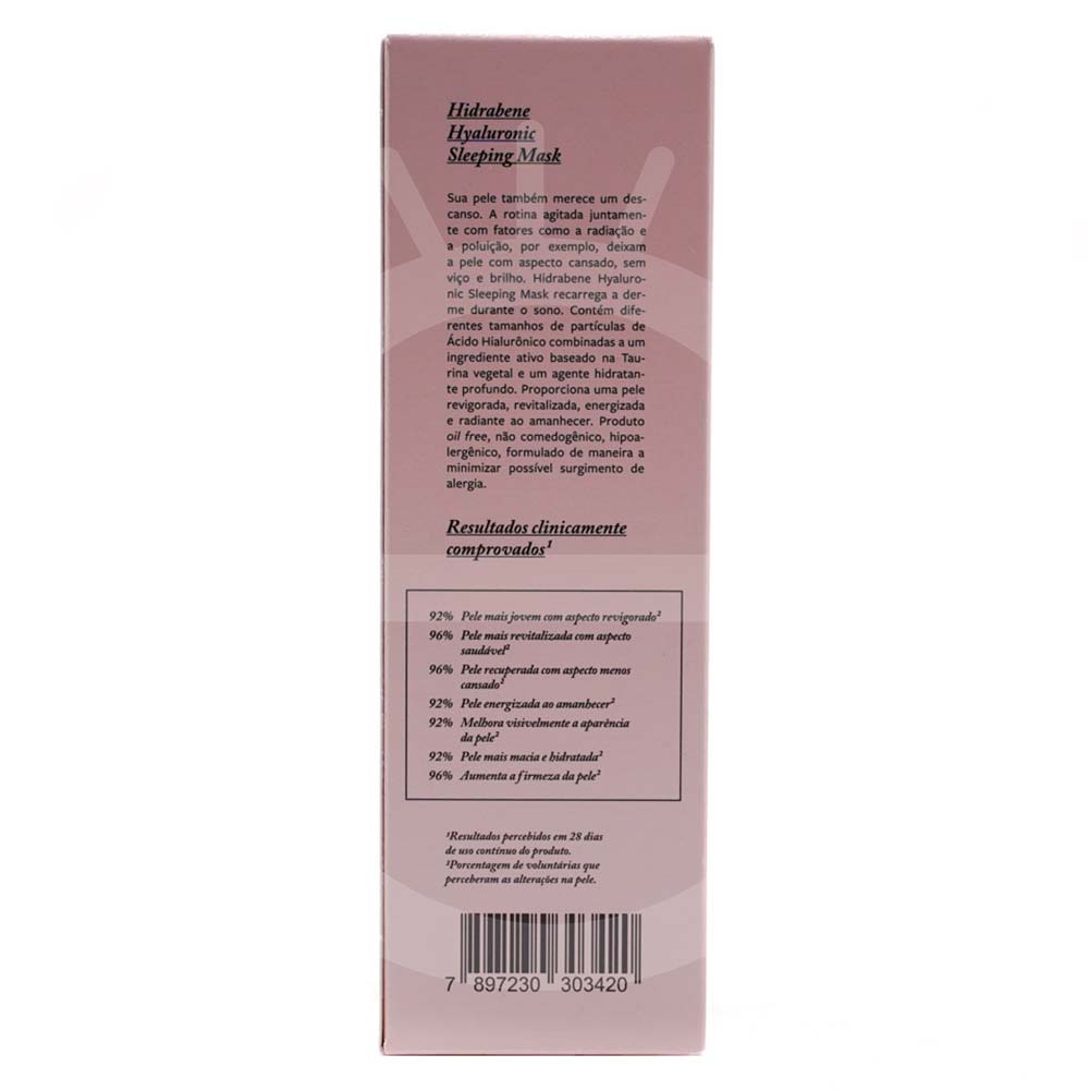 Hidratante Facial Noturno Hidrabene Hyaluronic Sleeping Mask 70g