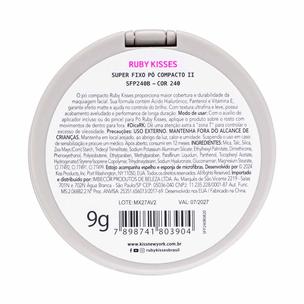 Pó Compacto Ruby Kisses - Super Fixo