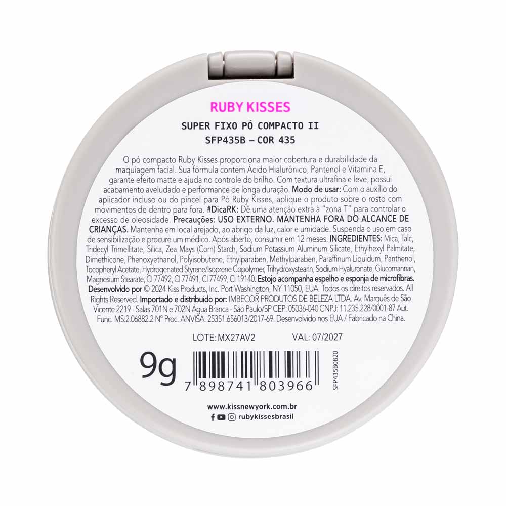 Pó Compacto Ruby Kisses - Super Fixo