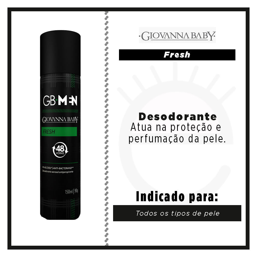 Desodorante Aerosol Giovanna Baby Masculino - GB Men Fresh