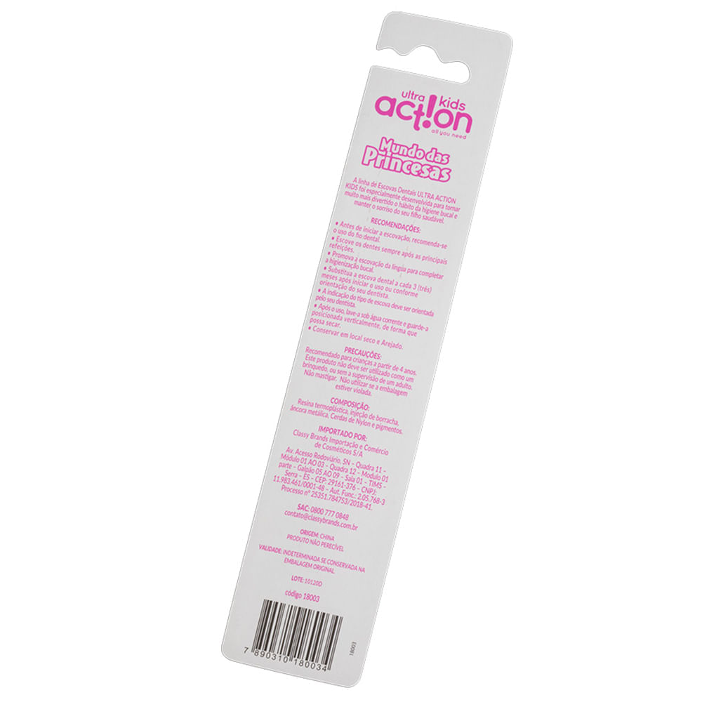 Escova Dental Ultra Action Kids Mundo Das Princesas
