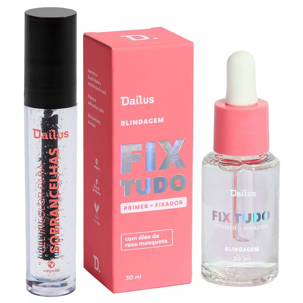 Dailus Kit - Gel Incolor Para Sobrancelhas + Primer Fixador