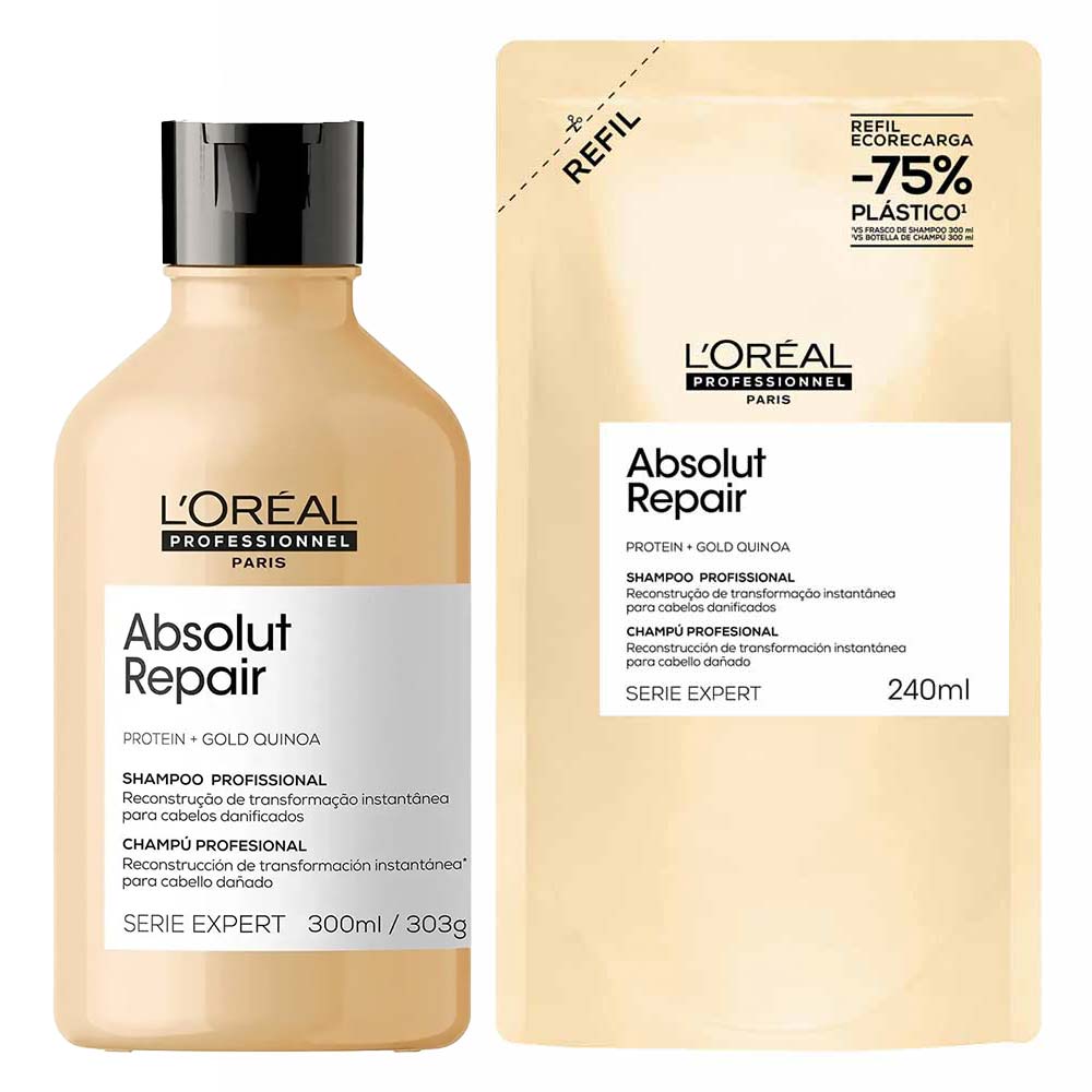L'oréal Professionnel Absolut Repair Gold Quinoa + Protein Kit - Shampoo + Refil