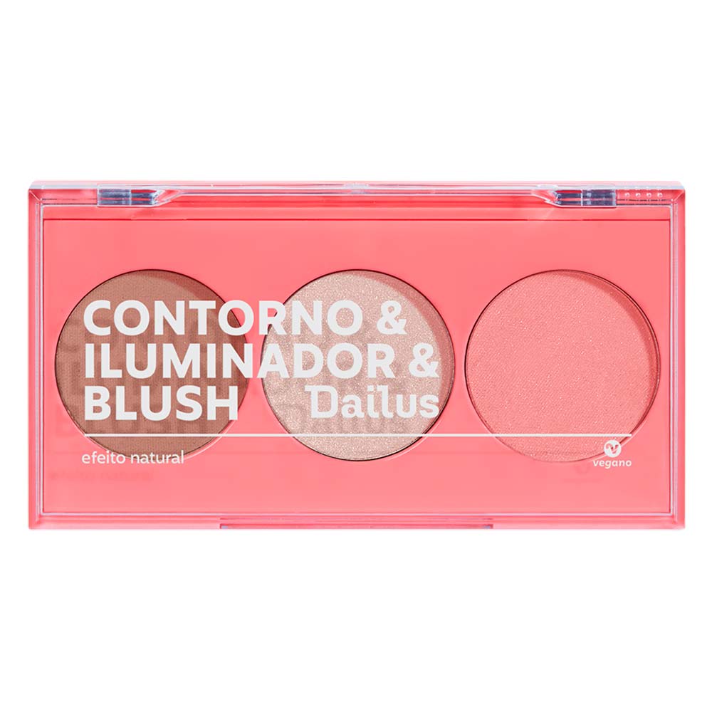 Paleta de Contorno & Iluminador & Blush Dailus Pele de Milhões 1