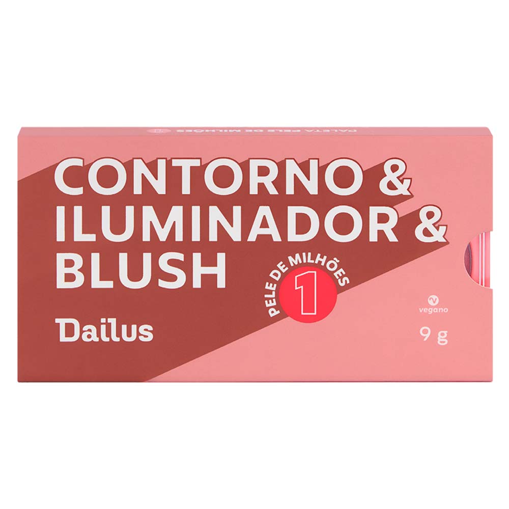 Paleta de Contorno & Iluminador & Blush Dailus Pele de Milhões 1