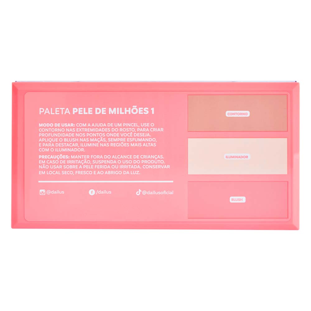 Paleta de Contorno & Iluminador & Blush Dailus Pele de Milhões 1
