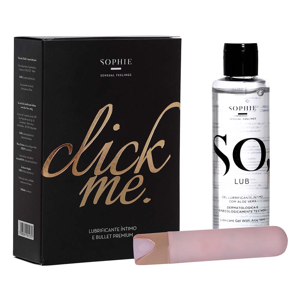 Sophie Click Me Kit – Gel Lubrificante Íntimo So Lub + Vibrador Bullet Valen Kit
