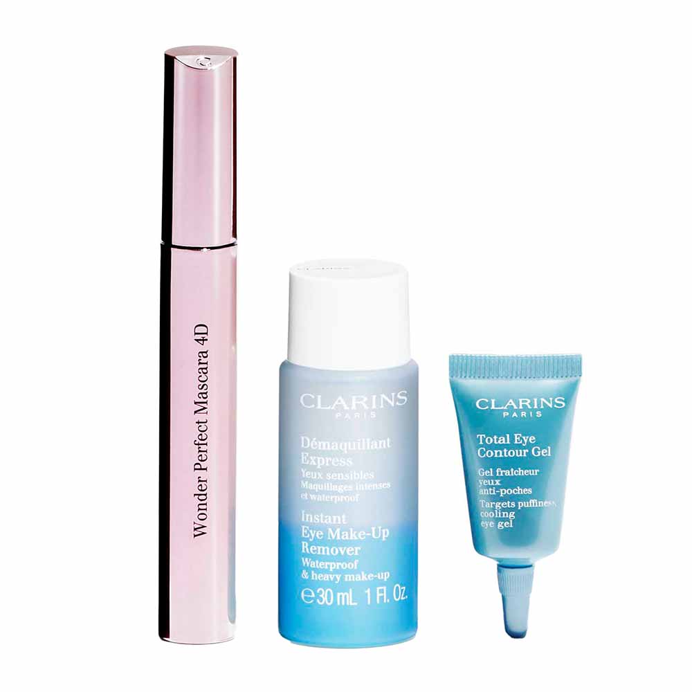 Clarins Kit Olhar Marcante - Demaquilante + Gel Refrescante + Máscara de Cílios Kit