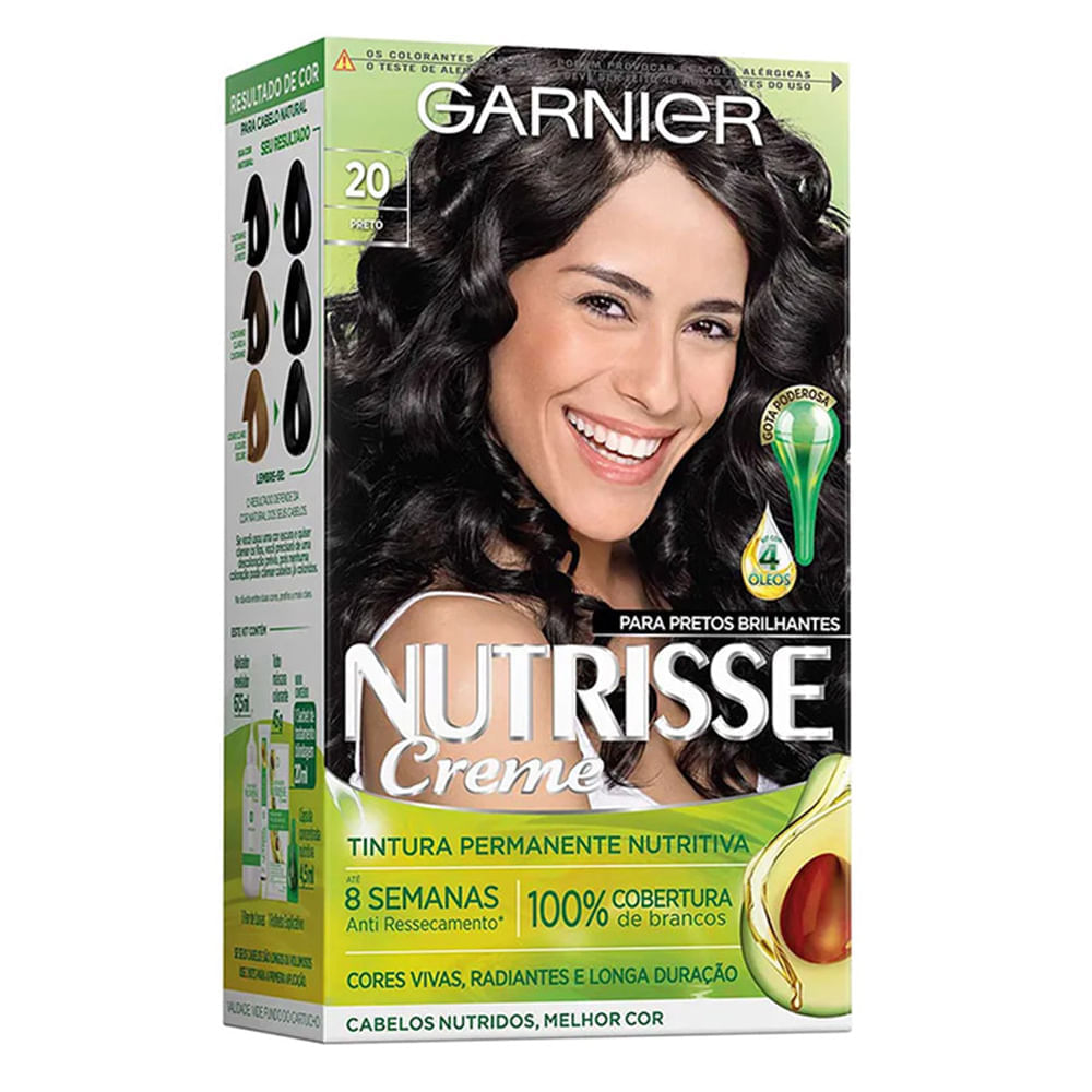 Kit Garnier Nutrisse - Coloração 20 Preto Kit
