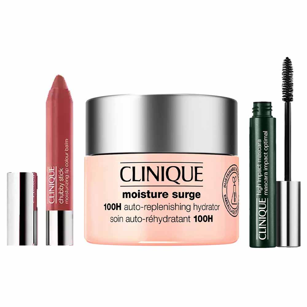 Clinique - Hidratante Facial Moisture Surge + Batom Chubby Stick + Máscara De Cílios High Impact Kit Presenteável Kit
