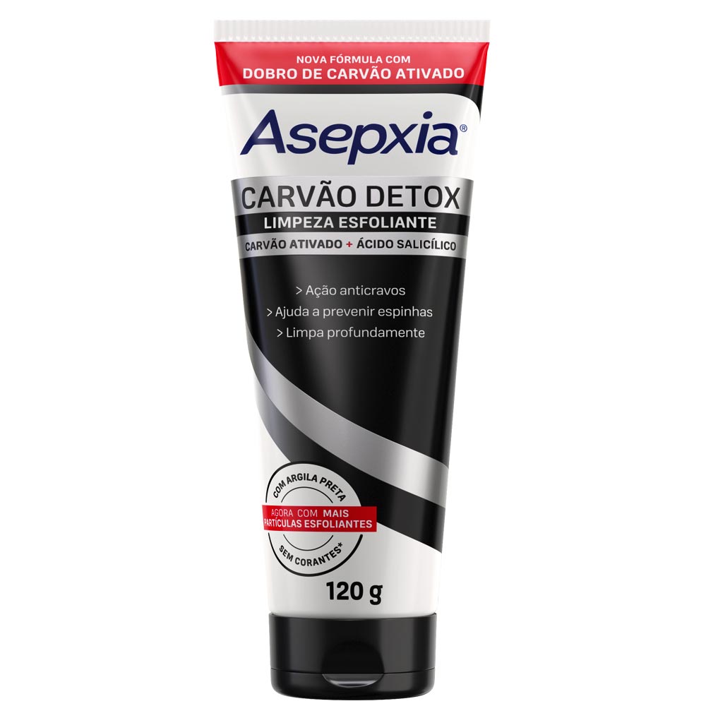 Limpeza Esfoliante Asepxia Carvão Detox 120g