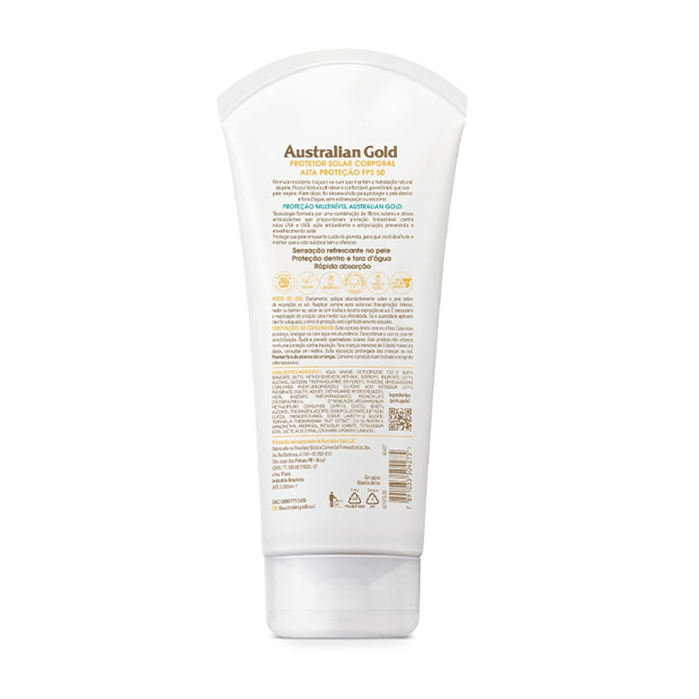 Protetor Solar Corporal Australian Gold Alta Proteção FPS 50 200g