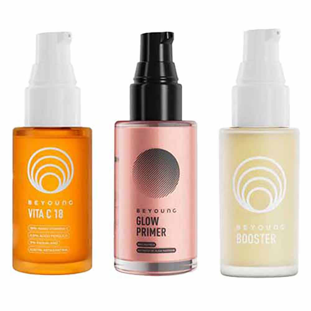 Beyoung Kit - Booster + Primer Rose + Vita C 18 Para Rejuvenescimento Facial Kit
