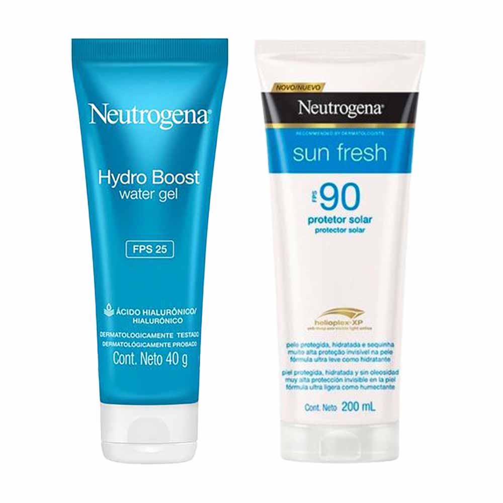 Neutrogena Kit – Hidratante Hydro Boost Water Gel FPS25 + Protetor Solar Sun Fresh FPS90 Kit