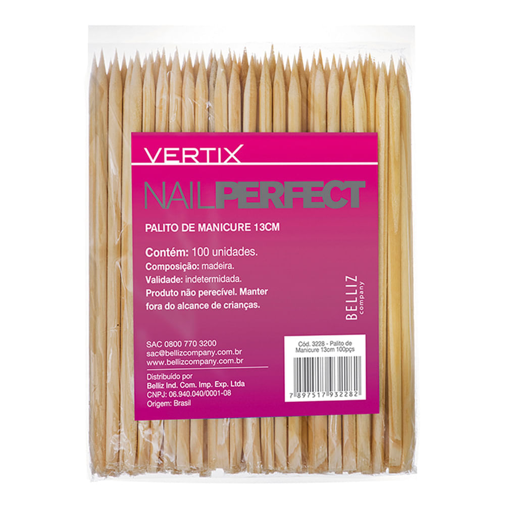 Palitos de Madeira Vertix Manicure 100 Un